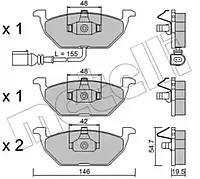 Комплект тормозных колодок Metelli 22-0211-2 21974, дисковый тормоз для AUDI A2 (8Z0)