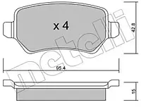 Комплект тормозных колодок Metelli 22-0542-1 23417, дисковый тормоз для OPEL ASTRA CLASSIC (L48)