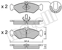 Комплект тормозных колодок Metelli 22-0571-0 21621, дисковый тормоз для MERCEDES-BENZ SPRINTER 2-t c бортовой
