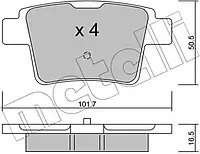 Комплект тормозных колодок Metelli 22-0677-0 24260, дисковый тормоз для FORD MONDEO III (B5Y)