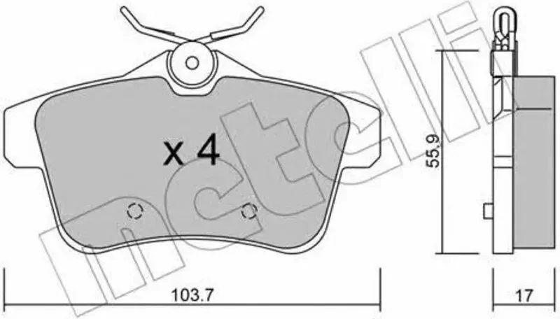 Комплект гальмівних колодок Metelli 22-0855-0 24922, дисковий гальмо для CITROËN C4 Grand Picasso I (UA_)