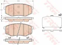 Комплект тормозных колодок TRW GDB3553 25187, дисковый тормоз для HYUNDAI ix20 (JC)