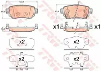 Комплект тормозных колодок TRW GDB3617 25965, дисковый тормоз для NISSAN QASHQAI II (J11, J11_)