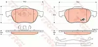 Комплект тормозных колодок TRW GDB1468 23245, дисковый тормоз COTEC для RENAULT ESPACE IV (JK0/1_)