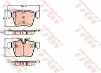 Комплект тормозных колодок TRW GDB2154 25821, дисковый тормоз для MERCEDES-BENZ C-CLASS (W205)