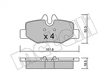 Комплект тормозных колодок Metelli 22-0576-0 24008, дисковый тормоз для MERCEDES-BENZ VIANO (W639)