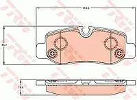 Комплект тормозных колодок TRW GDB2102 22101, дисковый тормоз для MERCEDES-BENZ V-CLASS (W447)