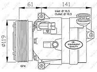 Компрессор NRF 32021, кондиционер для FIAT CROMA (194_)