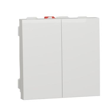 Unica NEW Вимикач 2 кл прохідний білий 2 модуля