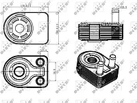 Масляный радиатор NRF 31312, двигательное масло для FORD B-MAX (JK)