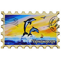 Магнит "Марка" дельфины Черноморское