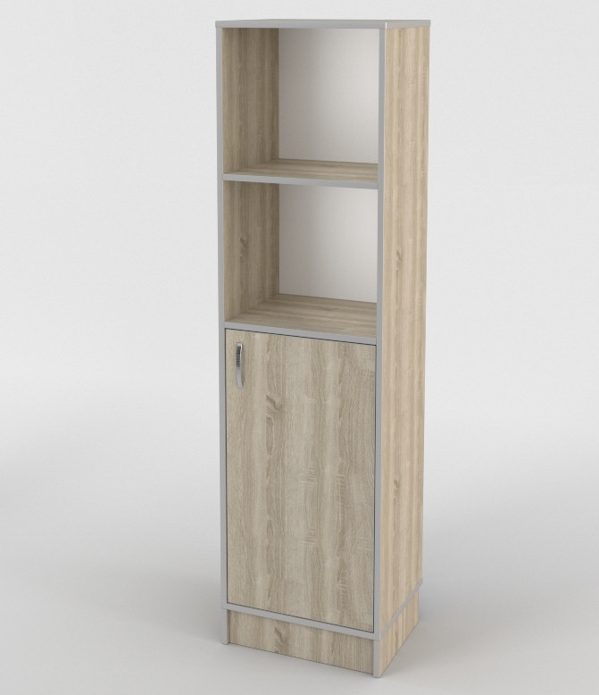 Сучасна шафа пенал 45 см із полицями та дверцятами ШС-414 для книг, документів Тіса Меблі