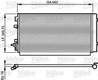 Конденсатор Valeo 814187, кондиционер для RENAULT FLUENCE (L30_)