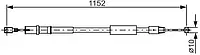 Трос Bosch 1987482025 BC919, стояночная тормозная система для MERCEDES-BENZ VIANO (W639)