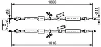 Трос Bosch 1987482189 BC1083, стояночная тормозная система для FORD C-MAX (DM2)