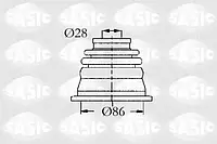 Комплект пылника Sasic 4003464, приводной вал для RENAULT CLIO II (BB0/1/2_, CB0/1/2_)