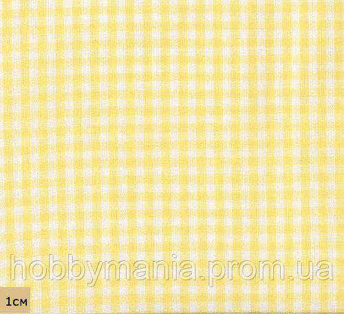 Ткань в мелкую клеточку, желтый, № PS-CG-yel, хлопок 100% - фото 1 - id-p21474178