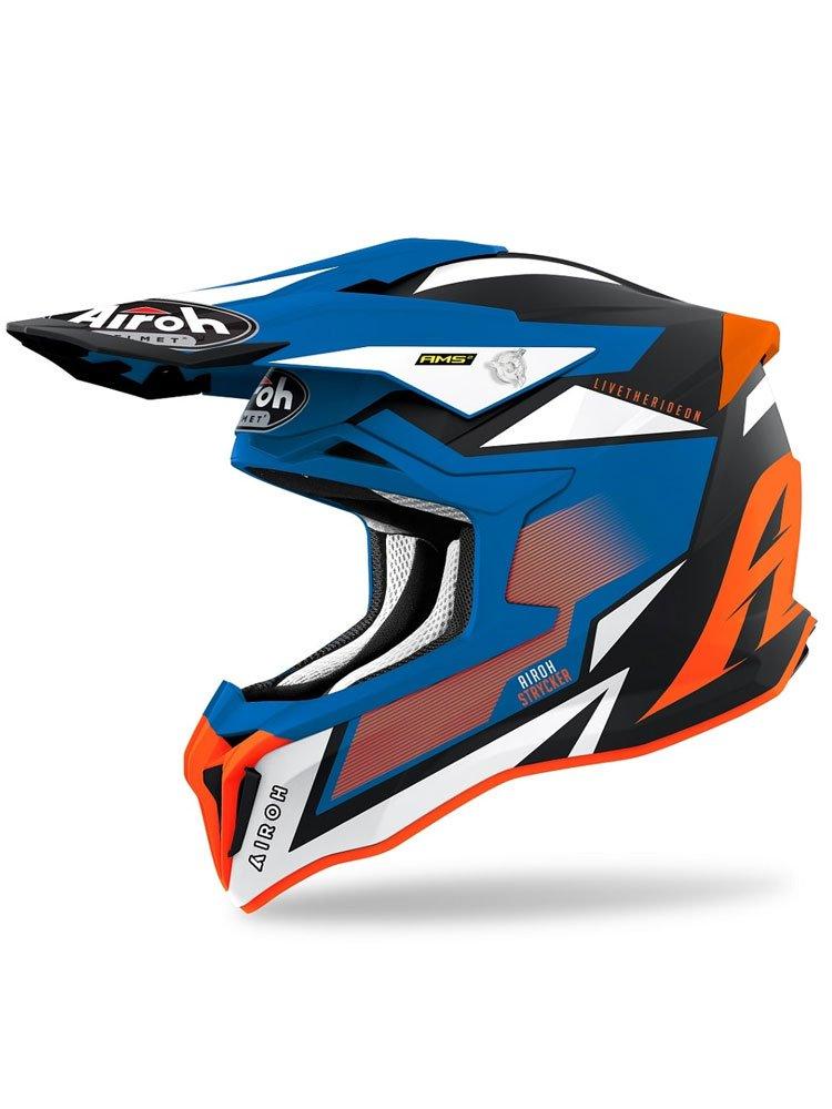 Мотошолом Airoh Stracker Axe Blue/Oange