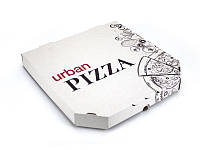 Коробка для пиццы белая с лого URBAN 300*300*39, 100шт/уп