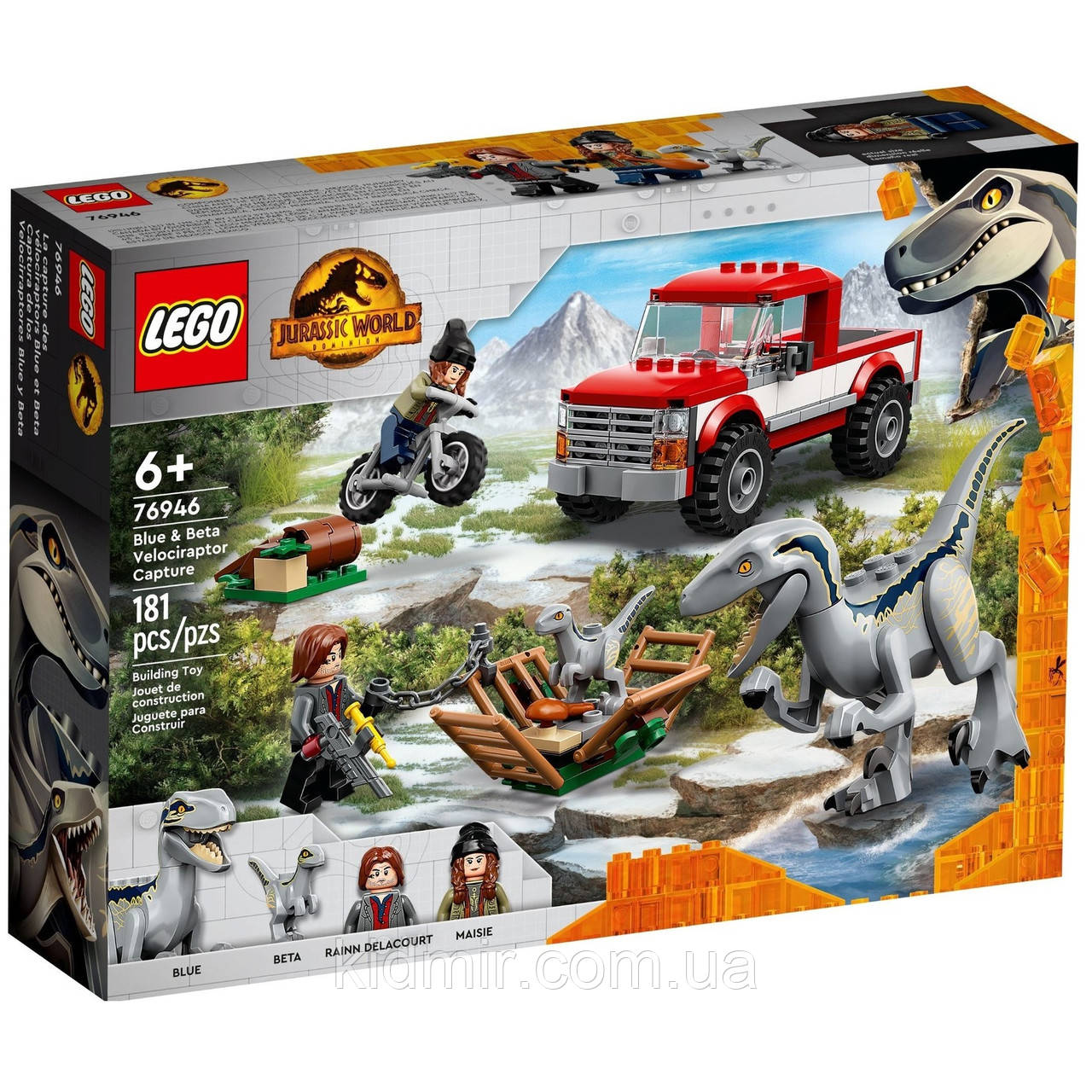 Конструктор LEGO Jurassic World 76946 Блю та віймка бета-велоцираптора