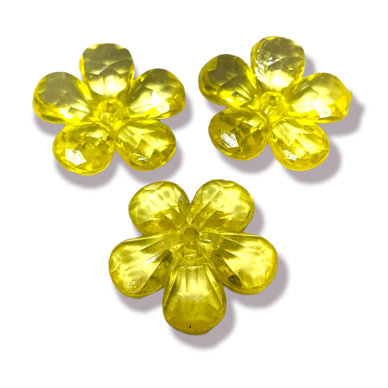 Пластикові намистини Квітка 23 мм +-20 шт. Жовтий, фото 1