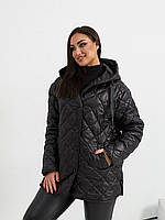 Демисезонная курточка стеганная Плащевка Цвет чёрный, мокко Размеры 50,52,54,56