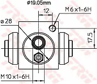 Колесный тормозной цилиндр TRW BWD119A для CHEVROLET CORSA Пикап