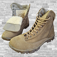 Прошиті чоловічі Тактичні Ботинки на блискавки Берці шкіряні зимові армійські Койот, 40-45