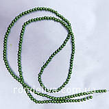 Нимистини жемчужні оливкові діаметр 4 мм на нитці, фото 2