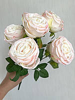 Штучна троянда. Букет декоративних троянд (біло-рожева 40 см, 7 голов), фото 6