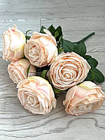 Штучні троянди . Букет декоративних троянд. ( персикова 40 см, 7 голів ), фото 2