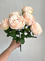 Штучні троянди . Букет декоративних троянд. ( персикова 40 см, 7 голів ), фото 6