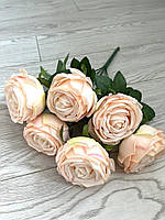 Штучні троянди . Букет декоративних троянд. ( персикова 40 см, 7 голів ), фото 4