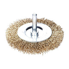 Щітка дротяна дископодібна Ø75мм хвостовик Ø6мм (латунірованна) SIGMA (9013071) Luxprice