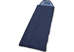 Спальний мішок-ковдра з капюшоном 1,82кг 300г/м2+бязь 210*90см темно-синій