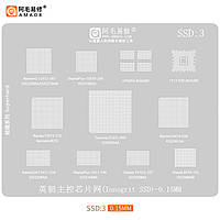 Трафарет BGA Amaoe SSD:3 для InnoGrit/Rainier/Shasta/ShastaPlus/Tacoma (0.15 mm)