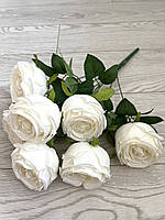 Штучні троянди. Букет декоративних троянд. (Білий 40 см, 7 голів ), фото 3