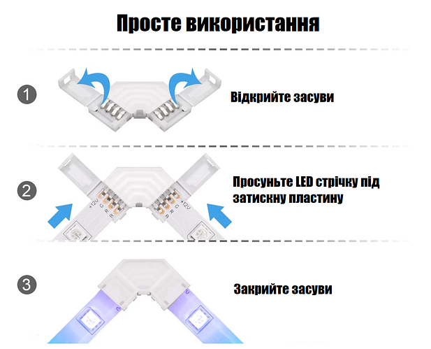 Коннектор для светодиодной ленты LED угловой L-образный 10мм 4pin (ID ...