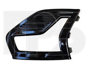 Решітка в бампері права Ford Fusion/Mondeo 19- (Тайвань) глянець, чорна з отвором П/ТУМ