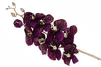 Декоративный цветок Пурпурная Орхидея с глиттером 73 см