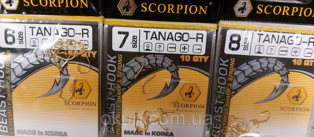 Крючки Scorpion TANAGO-R золото №6, 7, 8