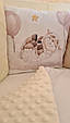 Комплект дитячої постільної білизни в кругле овальне ліжечко «Бежеві баранчики», фото 4