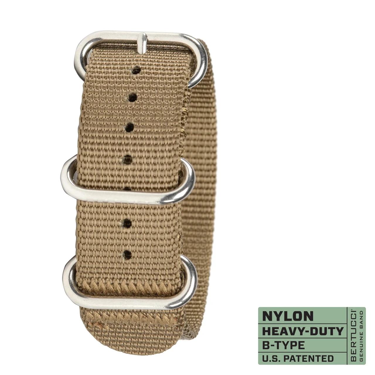 Ремінець нейлоновий bertucci #140HP - Dark Khaki w/ high polish hardware, 7/8" - 22 mm size for A-2, A-3, A-6 & B-1 Cases, фото 1
