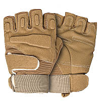 Перчатки тактические короткие Han-Wild HW72 беспалые мужские Sand Khaki M DR_12