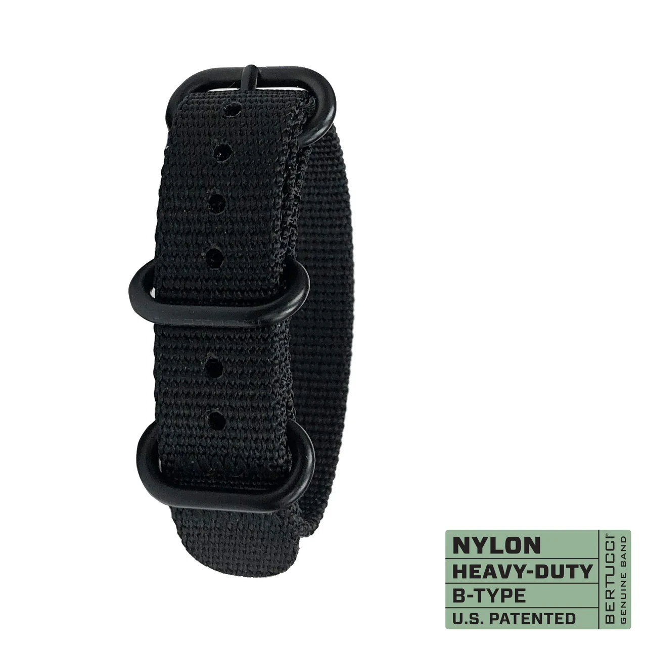 Ремінець нейлоновий bertucci #117B - Black w/ black ION hardware, 5/8" - 17 mm size for M-1 & M-2 Cases, фото 1