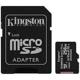 Картка пам'яті Kingston 256 GB microSD class 10 A1 Canvas Select Plus (SDCS2/256GB)