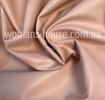 Шкірзам стрейч на трикотажній основі 150 см однотон Світла Пудра