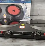 Настільна інфрачервона плита на 2 конфорки Edenberg EB-62271 / Електропліта для всіх видів, фото 2