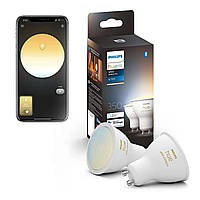 Умные LED лампочки Philips Hue GU10 White Ambiance 350лм 35Вт 4.3W, ZigBee, Bluetooth, Apple HomeKit, 2шт.