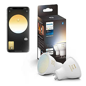 Розумні LED лампочки Philips Hue GU10 White Ambiance 350 лм 35Вт 4.3W, ZigBee, Bluetooth, Apple HomeKit, 2шт.
